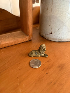Mini Brass Laying Lion
