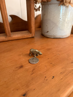 Mini Brass Grizzly Bear