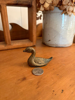 Mini Brass Duck w/ Patina