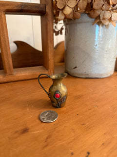 Mini Brass Embellished Vase