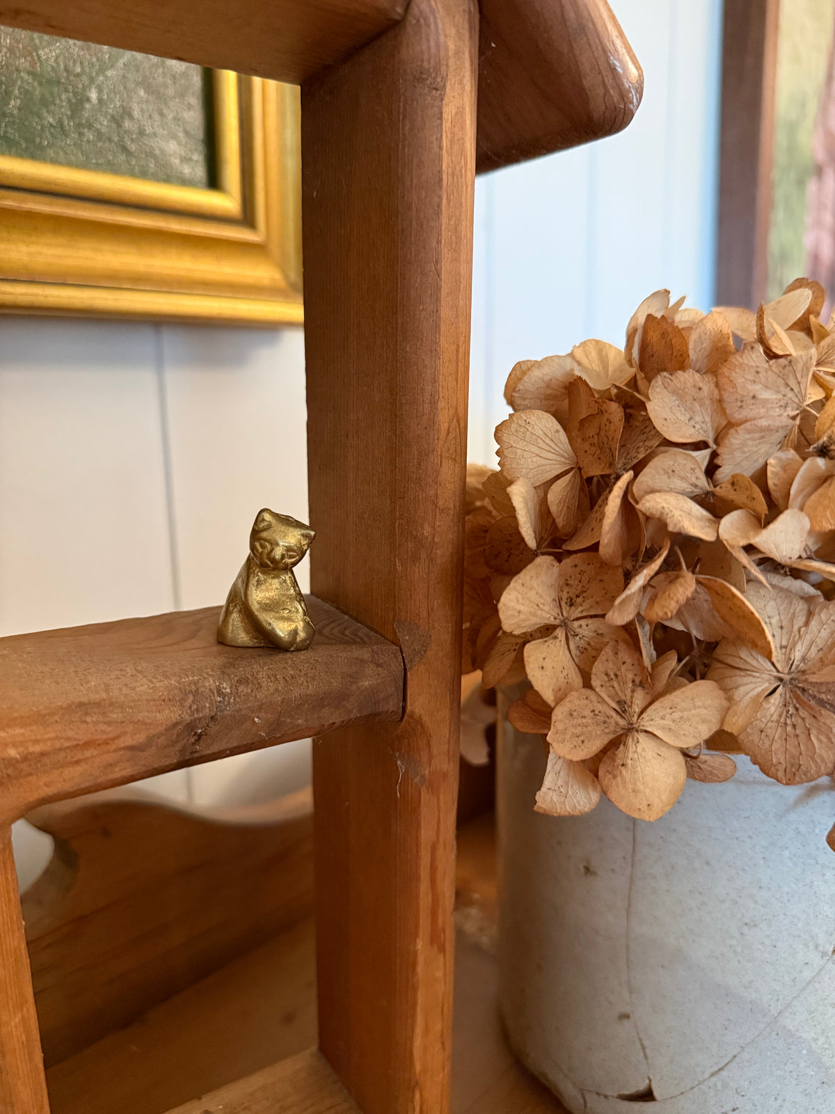 Mini Brass Cat w/ Ball