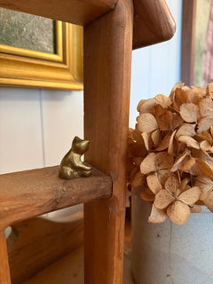 Mini Brass Cat w/ Toy