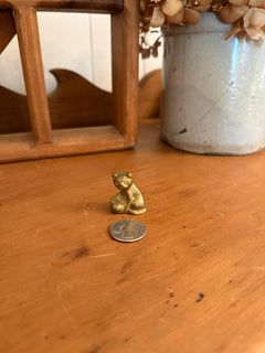 Mini Brass Cat w/ Toy