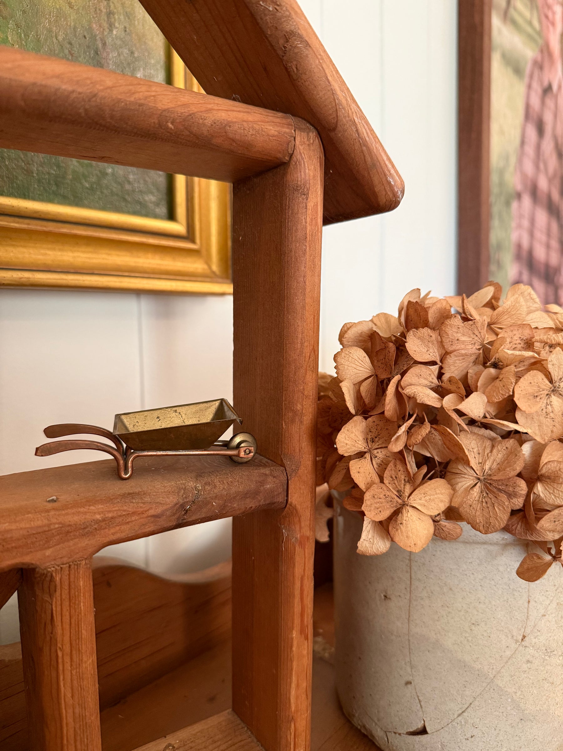 Mini Brass Wheelbarrow