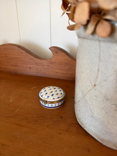 Floral Blue Trinket Box