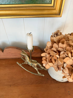 Brass Rocking Horse Candle Holder