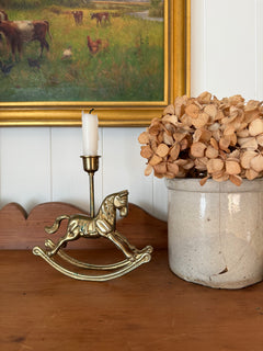 Brass Rocking Horse Candle Holder