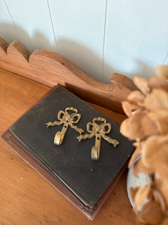 Set of Mini Brass Bow Hooks