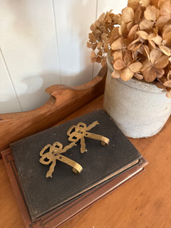 Set of Mini Brass Bow Hooks