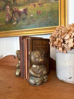 Set of Brass Teddy Bear Bookends