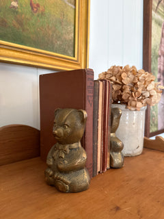 Set of Brass Teddy Bear Bookends
