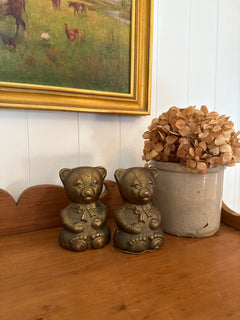 Set of Brass Teddy Bear Bookends