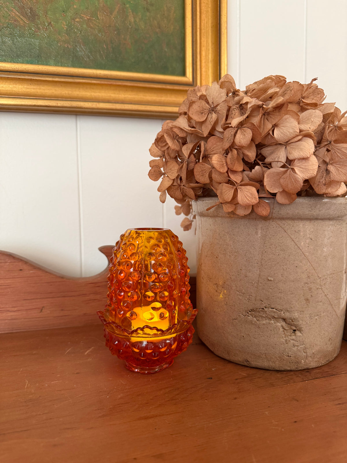 Fenton Amberina Hobnail Fairy Lamp