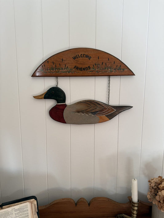 Mallard Duck "Welcome" Sign